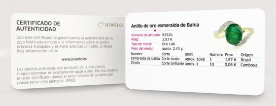 certificado de autenticidad Juwelo