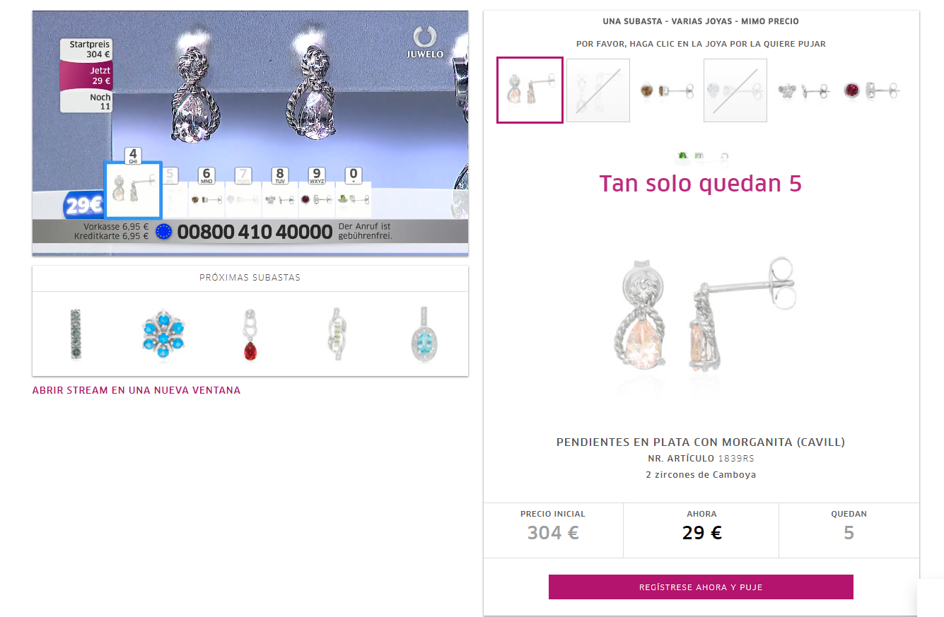 Subasta online de joyas Juwelo